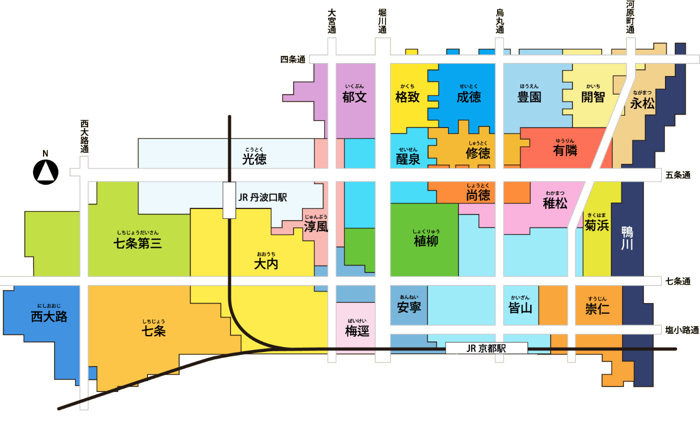 学区のイラストマップ