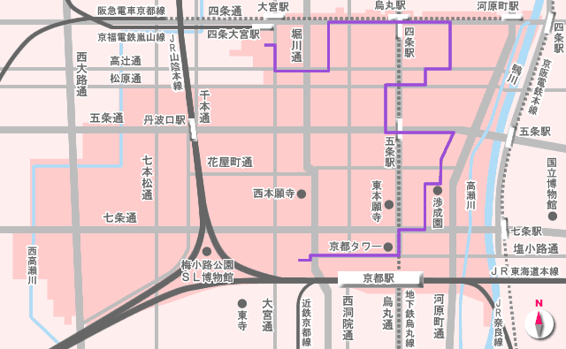 文人・画人えにしめぐりコース。道順は本文の通り