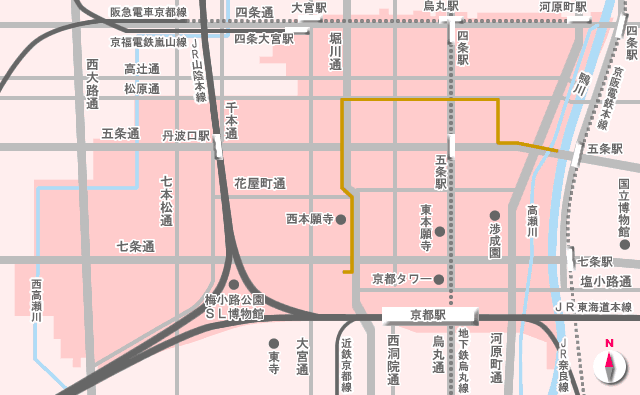 芸能上達めぐりコース。道順は本文の通り