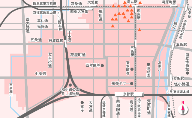 町衆の祭り。スポットの位置は本文で説明